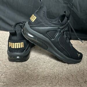 Puma Black and Gold Athletic Sneakers for Women